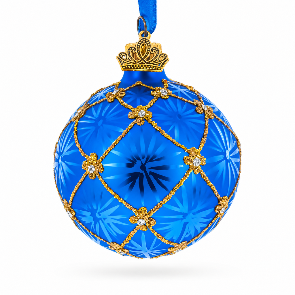 1897 Coronation Royal Glass Ball Christmas Ornament 2.4 Inches