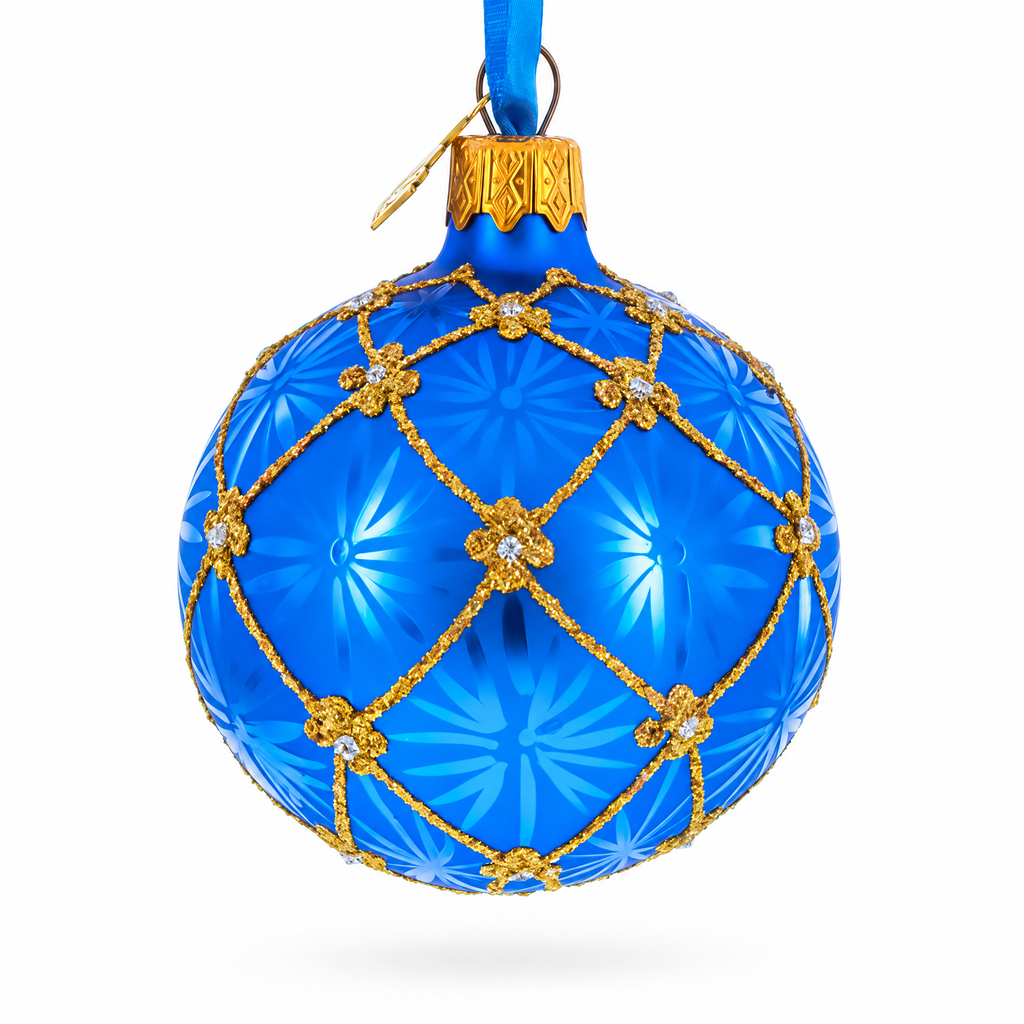 1897 Coronation Royal Glass Ball Christmas Ornament 2.4 Inches