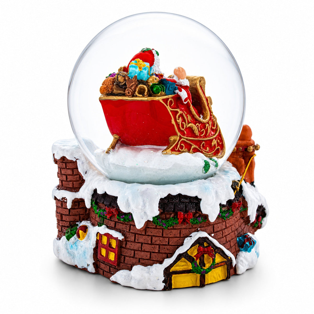Santa Delivering Gifts Musical Christmas Water Snow Globe